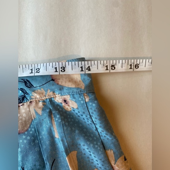 REBECCA TAYLOR Daniella Floral Pleated Jacquart Lagoon Combo Skirt, Size 6 - Picture 9 of 10